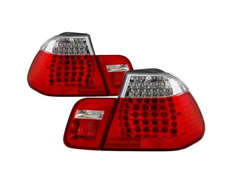 Xtune LED Tail Lights With Red Clear Lens BMW E46 3-Series Sedan 2002-2005
