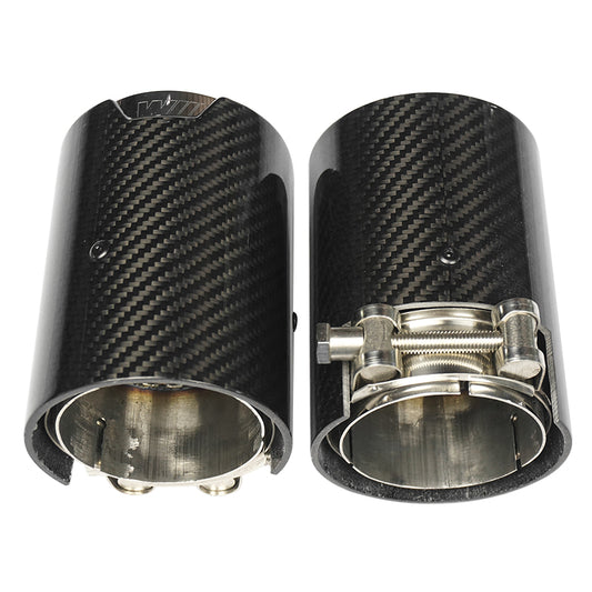 F8X Carbon Fiber Exhuast Tips  - Polished W/  M - Set of 4