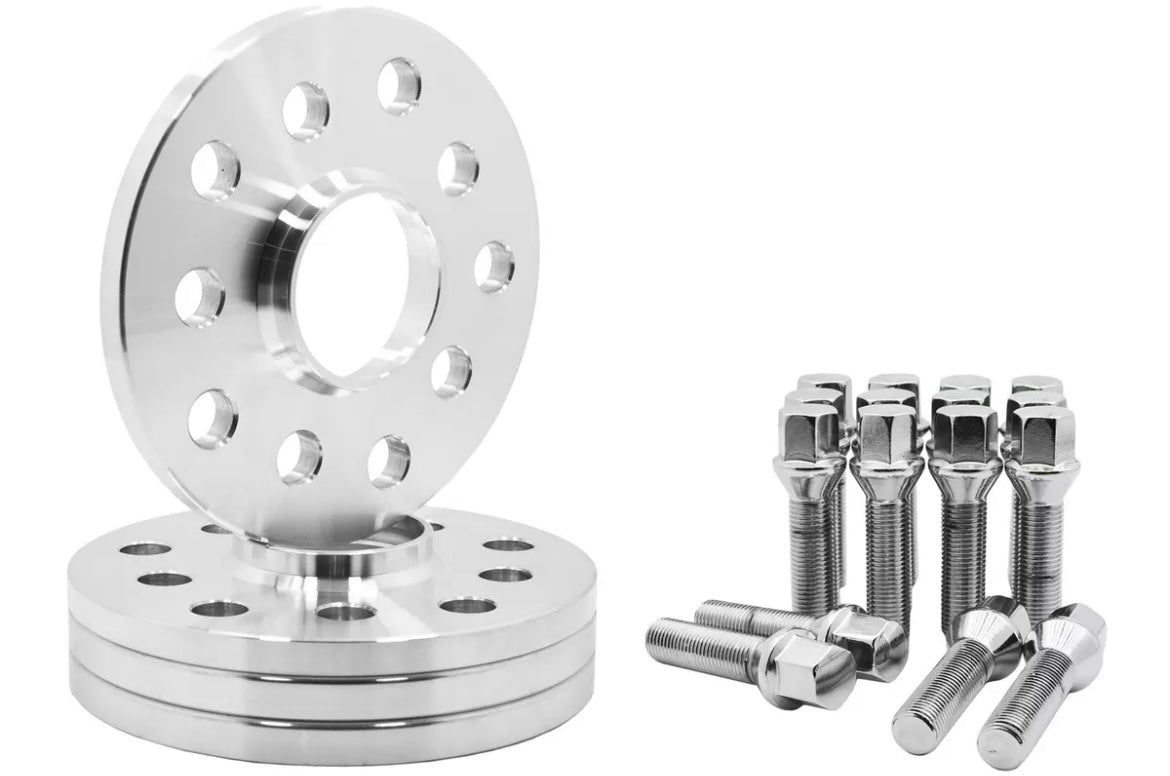 BMW 10 MM & 12 MM HUB CENTRIC WHEEL SPACERS 72.56 HUB W/ 12x1.5 EXT LUG BOLTS