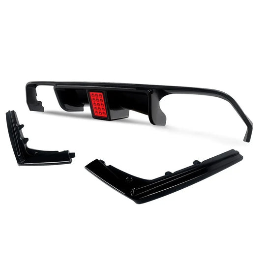 Gloss Black F8X Rear diffuser - V style With LED