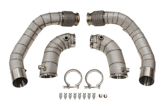 F95 X5M / F96 X6M Catless Downpipes - Heatshielded - S63