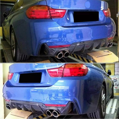 F32 / F36 Carbon Fiber Rear Diffuser / M Performance - QUAD TIPS