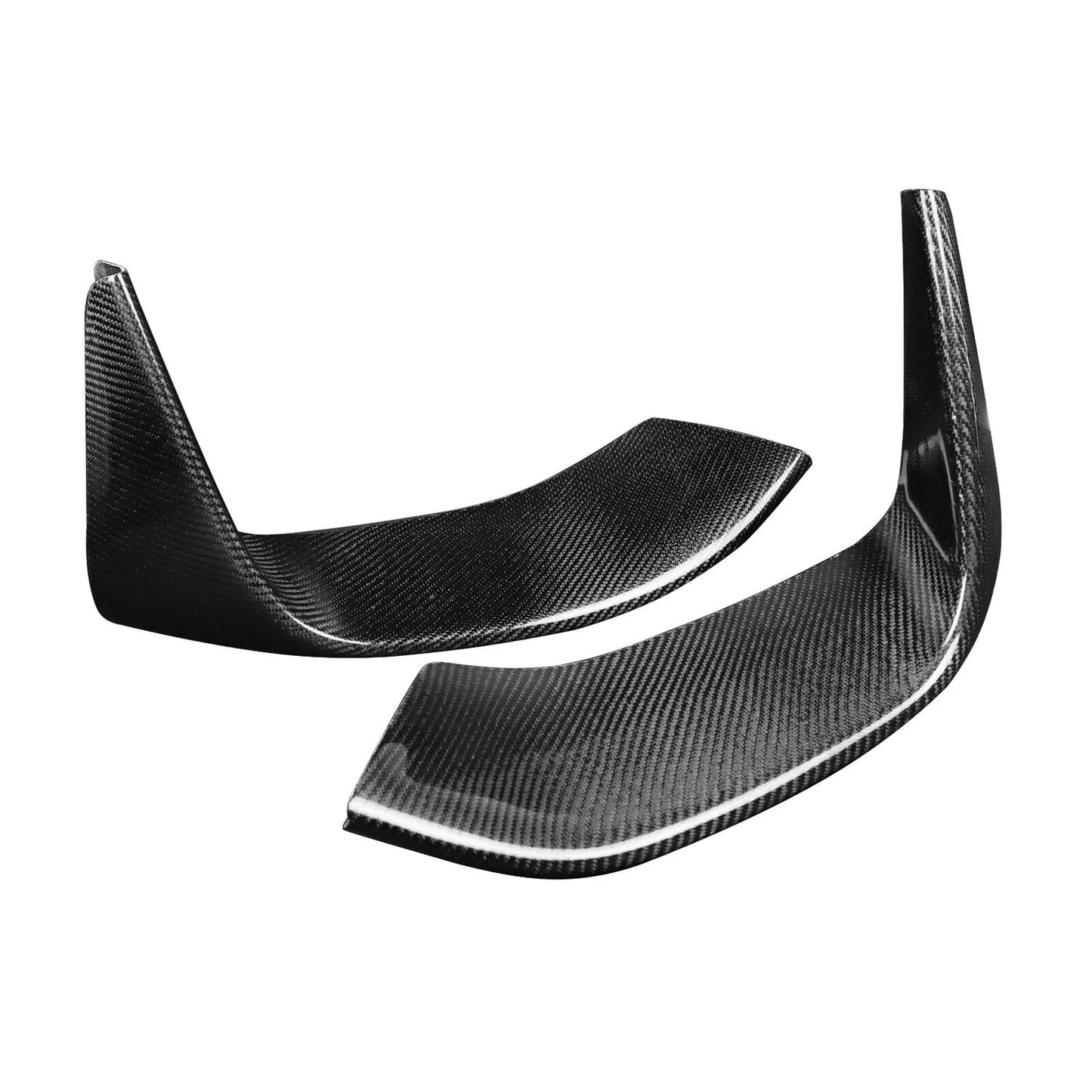 F8X Carbon Fiber Front Bumper Splitters - Lower Fangs