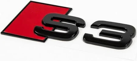 BLACK Audi S3 Trunk Emblem - Metal